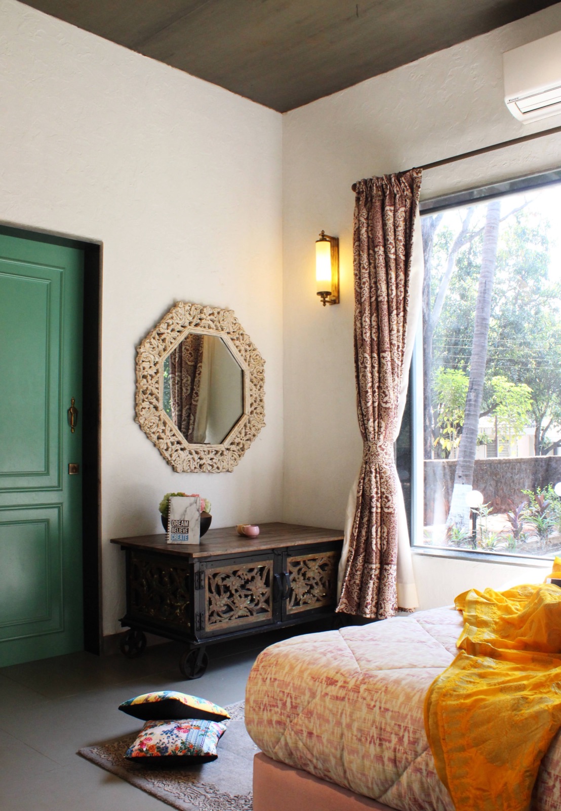 Bedroom with garden-facing window